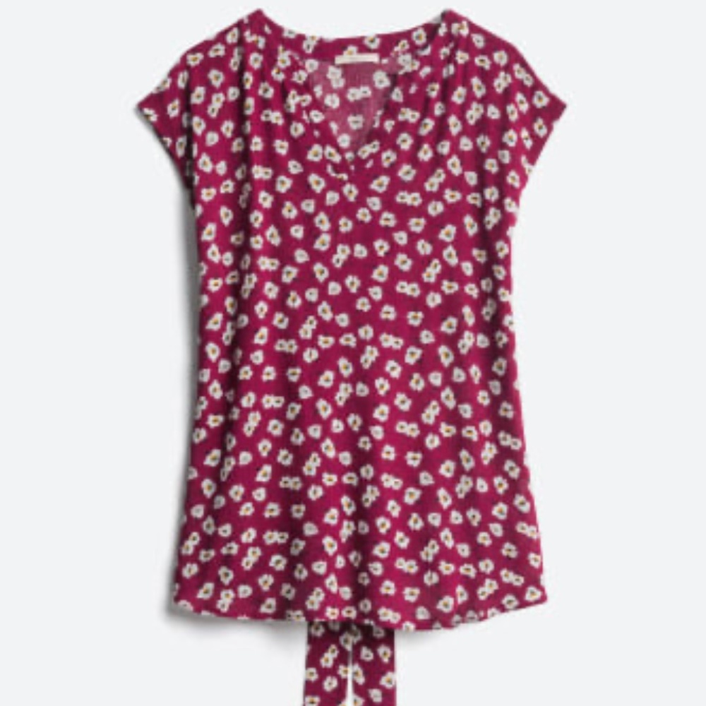 Le Lis Maternity Tie Front Blouse Burgundy Small